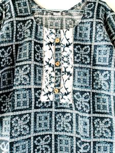 Kurta Pant Set Jaipuri Bandhage Print Stitched
