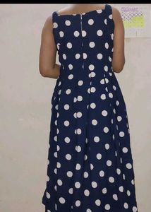Blue Midi With White Small Dots