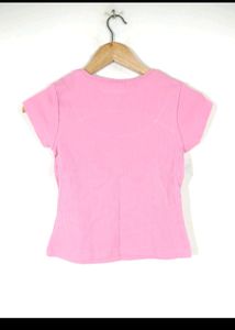 Pink Front Cutout Top