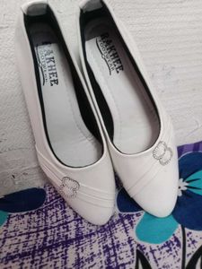 White Pointed Toe Flats