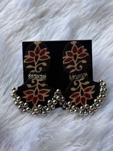 Kalamkari Print Jhumka Earrings