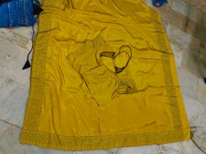 Elegant Yellow Saree with Blouse
