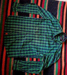 Green & Black Checkered Shirt