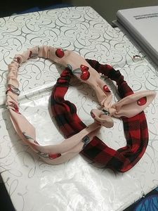 Cherry Pink And Red Plaid Headband