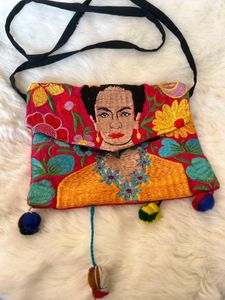 Frida Kahlo Embroidered Crossbody Bag