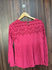 People Pink Peplum Top
