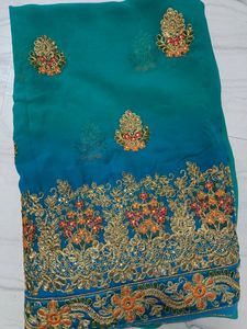 Beautiful Party Wear Georgette Saree With Blouse