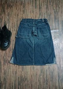 Y2K Vintage Denim Mid Length Skirt For Women