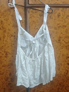 Off White Halter neck Kurti backless