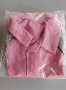 Pink and Gray Raglan Polo T Shirt