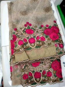 Bridal Embroidered Saree( Fine Net) Heavy