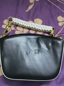 Versace Black Leather Top Handle Bag