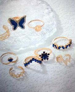 Gold &amp; Blue Ring Set 💍