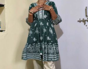 Boho Green Print Dress