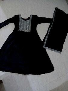 Elegant Black Kurta Set With Dupatta