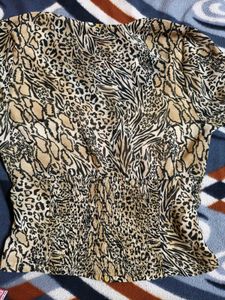 Animal Print Button-Down Top