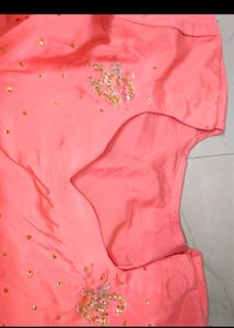 Elegant Peach Embroidered Kurta Set
