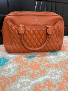Da Milano Leather Quilted Satchel