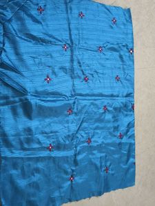 Embroidered Blue blouse Material