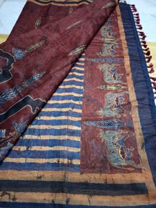 Office Wear Ajrakh Pichwai Printed Saree