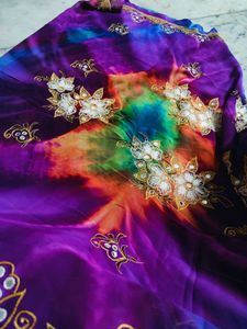 Multi Color Very Beautiful Saree Moti Work