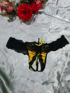 Black Lace Open Crotch Panty