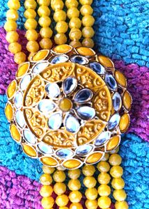 Yellow Neckline With Earring