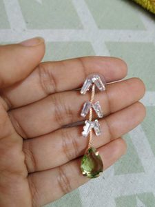 Dangling Green Stone Earrings