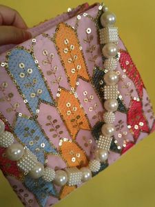 Pink Embroidered Handbag