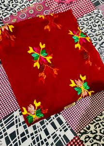 Red Fulkari Multicolour Dupatta