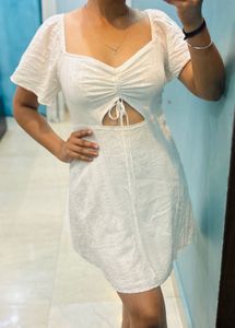 Front Cutout Drawstring Dress