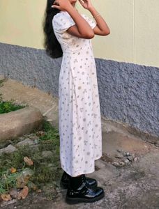 Floral Tie-Front Midi Dress