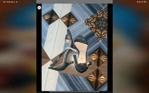 Striped Heeled Sandals