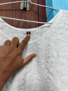 White Lace Tunic Top