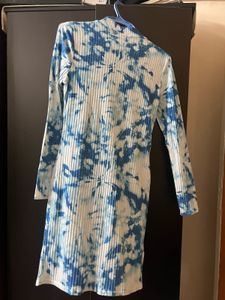 Blue Tie-Dye Mini Dress