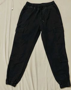 Black Cargo Jogger Pants