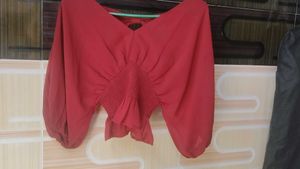 Chic Maroon Blouson Top