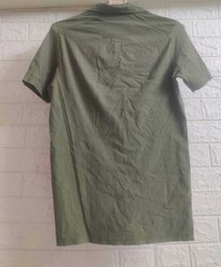 Olive Green Casual Mens T-shirt