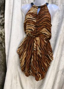 49119. Tiger Print Halter Dress