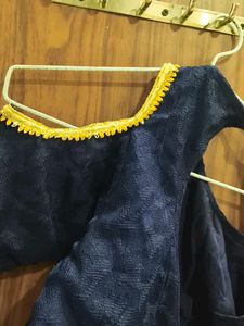 Elegant Blue Velvet Blouse