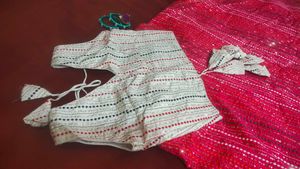 ✨ Gorgeous Pink Sequin Lehenga Set 🌸with Cream Bl