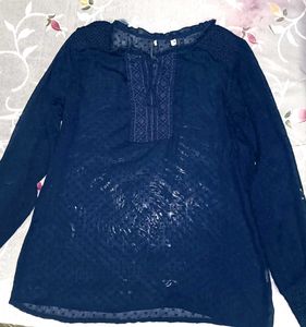 Blue Sheer Short Kurti