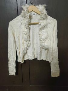 Furry Trim Cardigan/Shrug