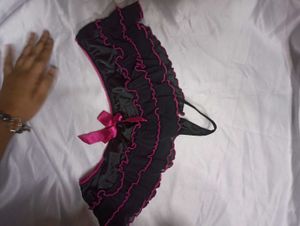 Lace Ribbon Flared Mini Skirt Brief Pant