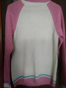 Beautiful White and Pink Girls Sweater