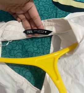 Zara White Crop Tie Top