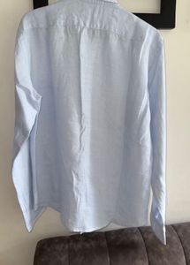 Uniqlo Linen Sky Blue Shirt