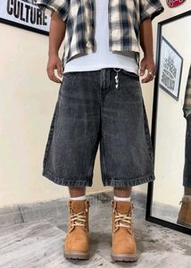 Unique Graphic Denim Shorts