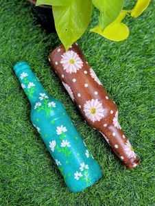 Hand-Painted Decorative Bottles(set Of 2)