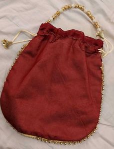 Maroon Velvet Potli Bag